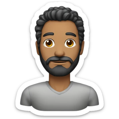 hombre de 45 años cabello negro y barba con canas sticker