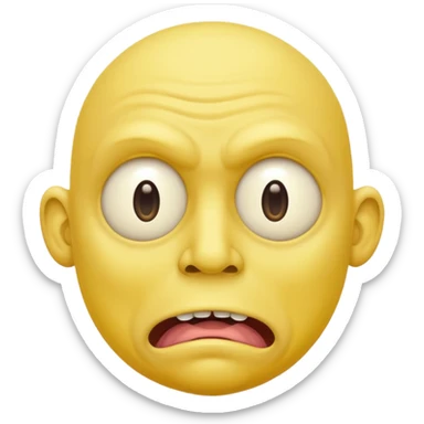 Bog eyed yellow man drooling like a moron sticker