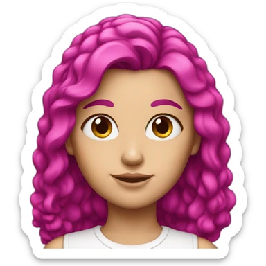 White girl with magenta hair  sticker