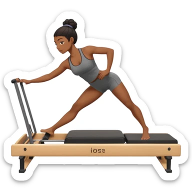 black woman doing reformer pilates sticker