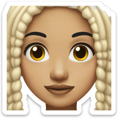 light skin girl with black hair and eyebrow piercing sticker