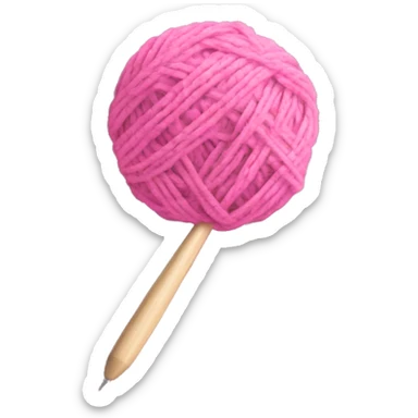 pink ball of yarn with crochet hook sticker