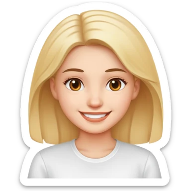 smiling girl In white shirt sticker