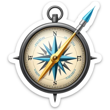 Compass with needle sticker