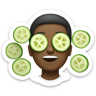 smiley relaxing wearing cucumbers  sticker