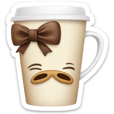 Coffe with bow sticker