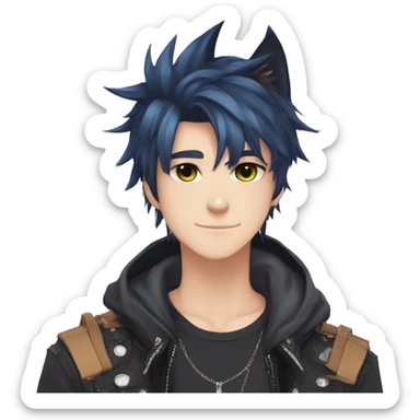 Cute Edgy Attractive Gorgeous Anime Punk Catboy sticker