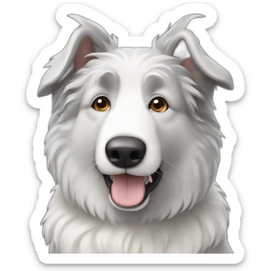 grey and white sheepdog sticker
