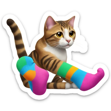 Cat with socks sticker