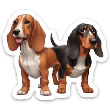 Dachshund and bassethound sticker