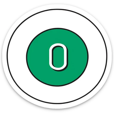 Beautiful Maya fresco-inspired message symbol, perfect circular elements, elegant geometric precision, refined dark green on white sticker