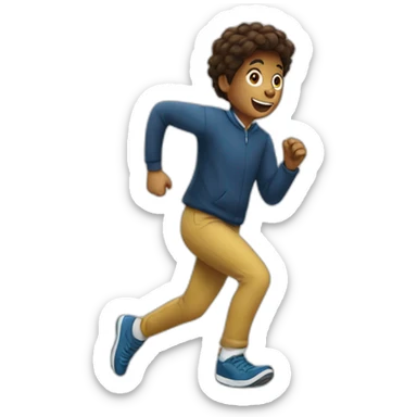 Person running to the school sticker