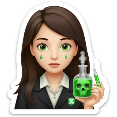 Gir trying to poison me her name tag  is denisa george is must be written  sticker