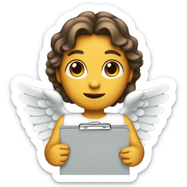 angel holding a clipboard sticker