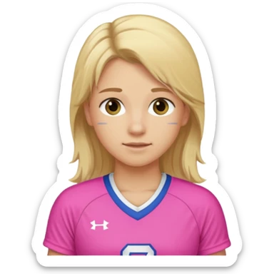 feild hockey player blond cute long hair and pink jersy sticker