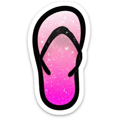 Pink ombre flip flop phone with glitter  sticker