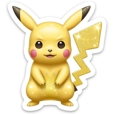 glitter pokemon pikachu sticker