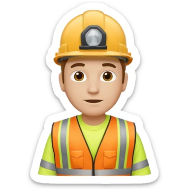 construction worker with safety vest sticker