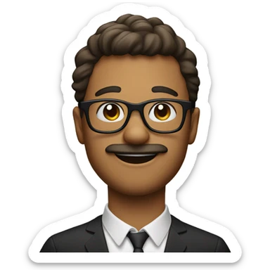 create a man with bread moustache and glasses whose age is 23 with a caption saying I am bhooka  sticker