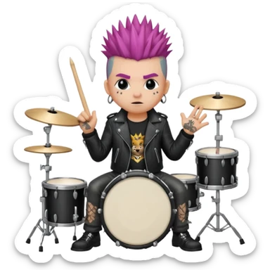 drummer punk animal sticker