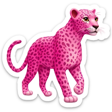 Pink and red leopard on a stroll sticker