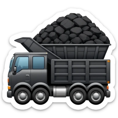 black truck with coal ore sticker