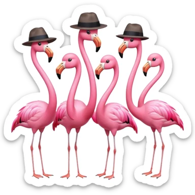 Fedora Flamingos sticker
