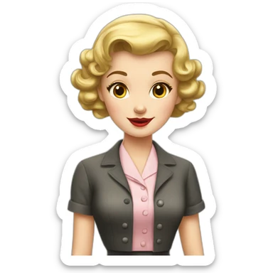1950s girl sticker