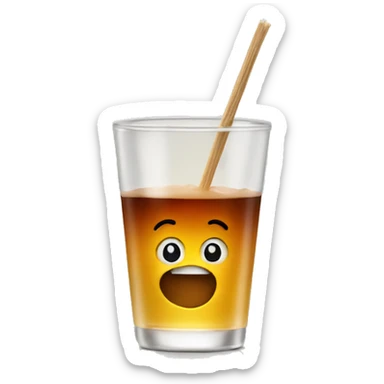 Drink with toothpick in it sticker
