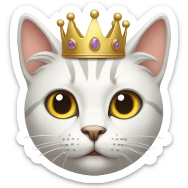 Cat with crown sticker