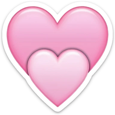 three pink "pixelart" hearts with white-glowing effect sticker