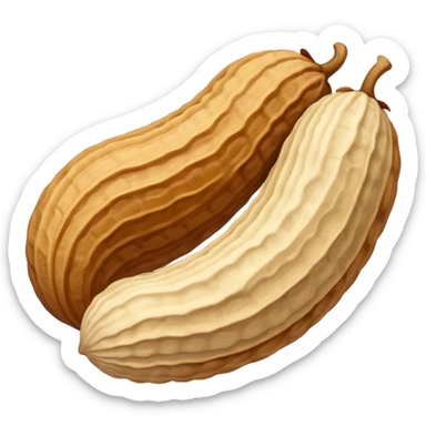 a curve peanut in rough beige textured shells sticker
