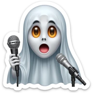 Ghost doing a podcast sticker