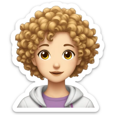 curly hair anime girl sticker