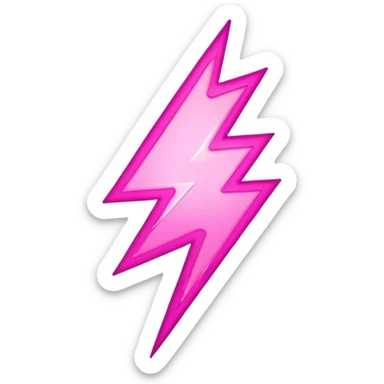 Pink rock and roll lightning bolt sticker