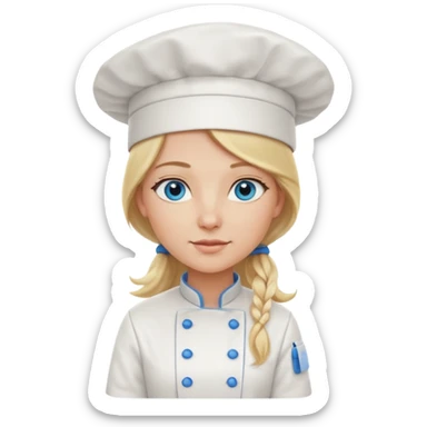 Long Blonde hair blue eyed female chef sticker