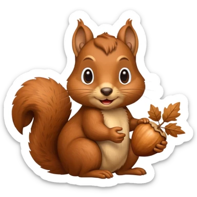 squirrel holding an acorn emoji
 sticker