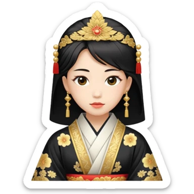 Japanese Princess in ceremonial robe sticker