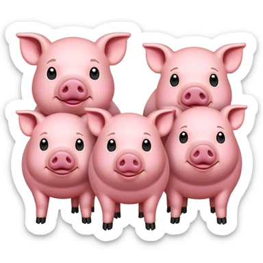 1 skinny pig and 2 fat pigs sticker