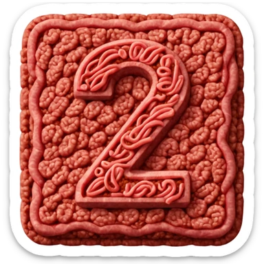 number 7 made of meat sticker