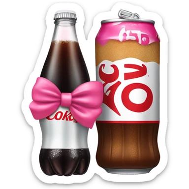 Diet Coke with pink bow sticker