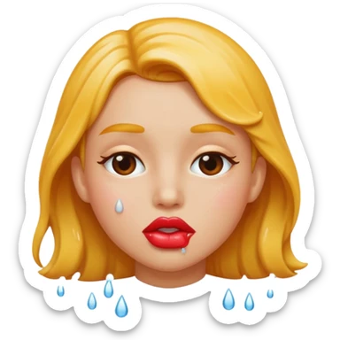 Tongue wet kiss sticker