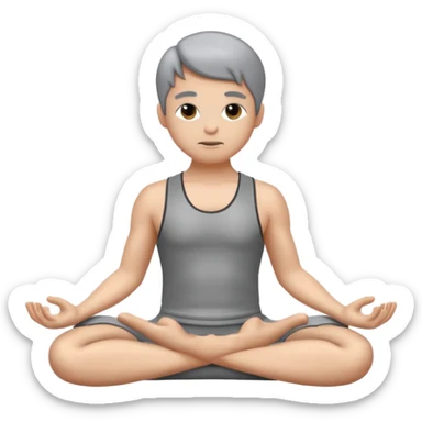 a computer doing yoga sitting cross-legged sticker