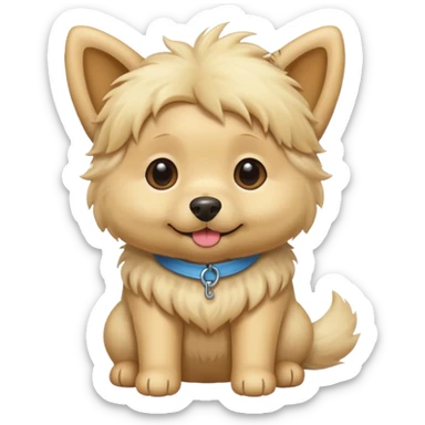 little fluffy blonde dog  sticker