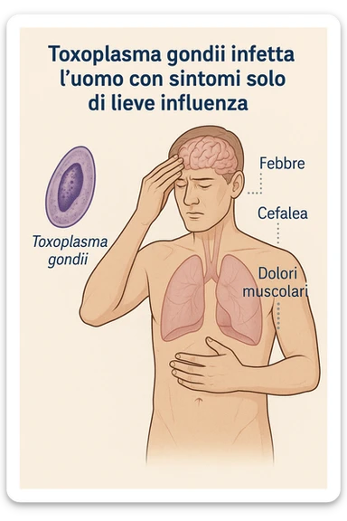 Toxoplasma gondii, infetta uomo ha sintomi solo di lieve influenza in italiano sticker