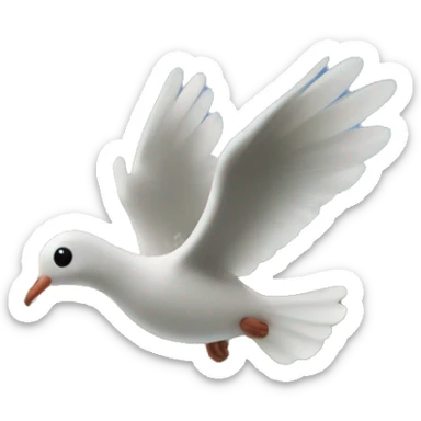 A flowing river with a dove flying over it sticker