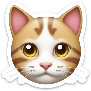 cute cat with hearts around his face sticker