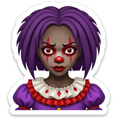 palhacinha sangrenta assassina pele negra de cabelo liso sticker