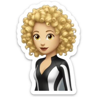curly-blonde-latex-catsuit sticker