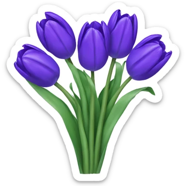 bouquet of purple-blue tulip sticker